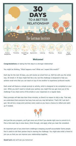 Improve Your Relationship in 30 Days - The Gottman Institute