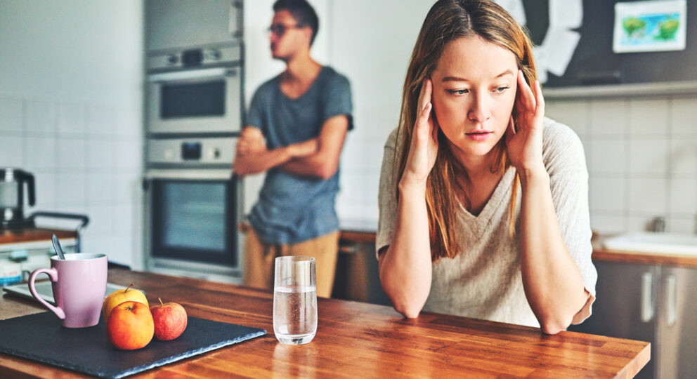 Couple arguing and feeling resentment