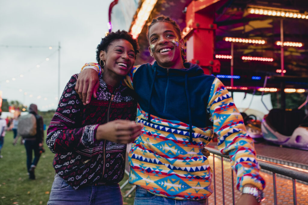 Couple enhancing relationship on a date